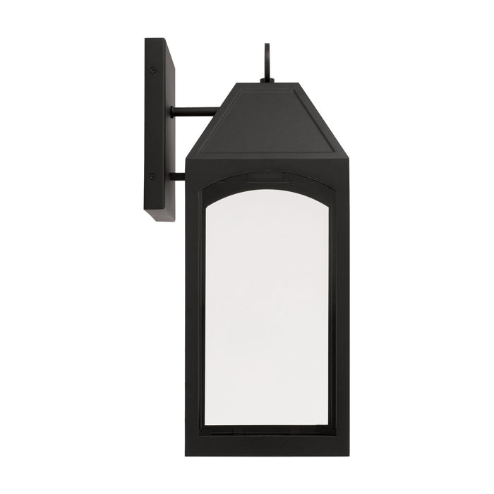 Capital Lighting 946321BK-GL One Light Outdoor Wall Lantern, Black