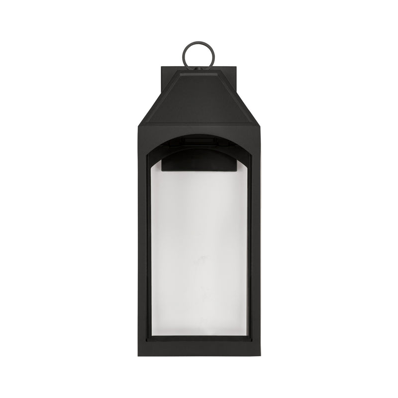 Capital Lighting 946341BK-GL One Light Outdoor Wall Lantern, Black
