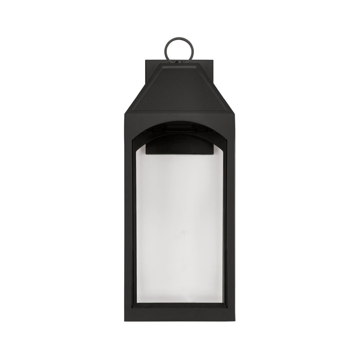 Capital Lighting 946341BK-GL One Light Outdoor Wall Lantern, Black