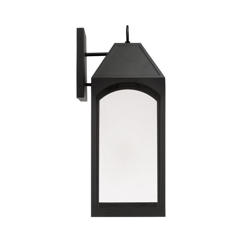 Capital Lighting 946341BK-GL One Light Outdoor Wall Lantern, Black
