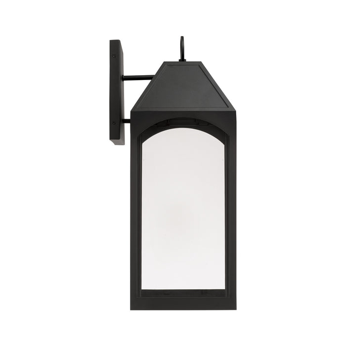 Capital Lighting 946341BK-GL One Light Outdoor Wall Lantern, Black