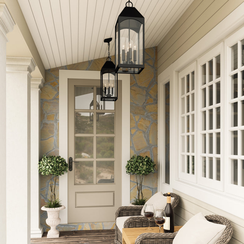 Capital Lighting 946342BK Four Light Outdoor Hanging Lantern, Black