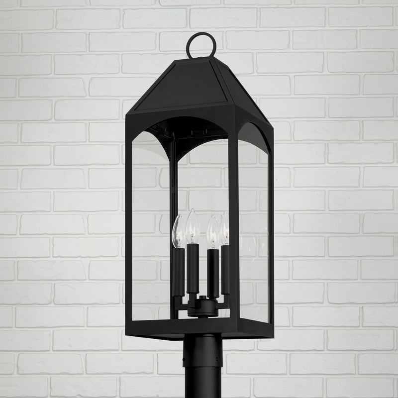Capital Lighting 946343BK Four Light Outdoor Post Lantern, Black