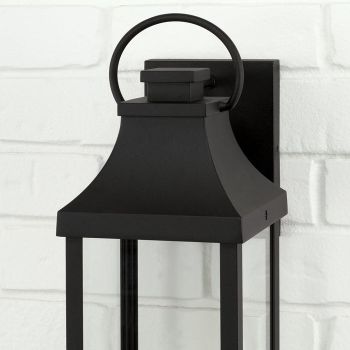 Capital Lighting 946411BK-GL One Light Outdoor Wall Lantern, Black
