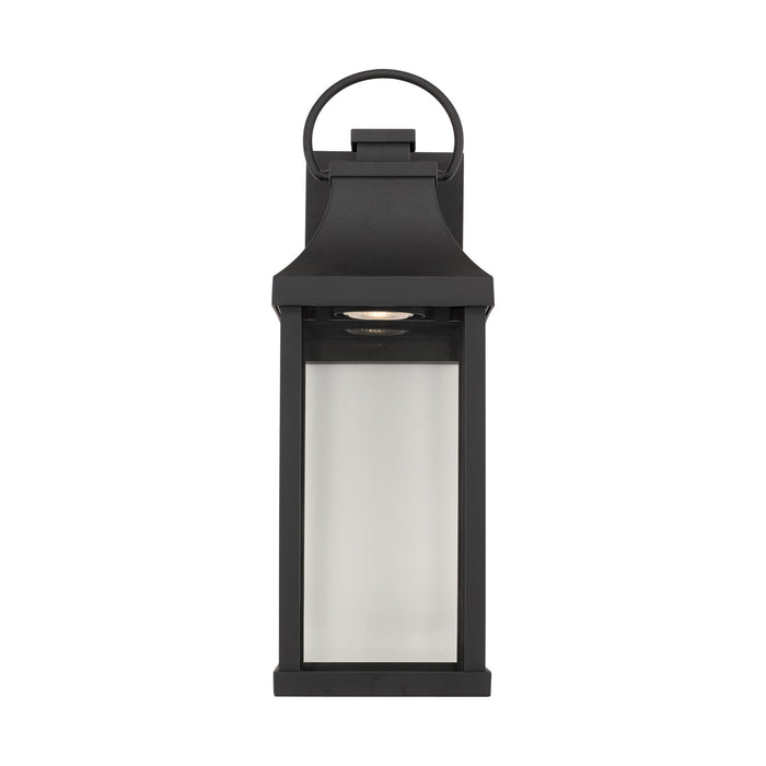 Capital Lighting 946411BK-GL One Light Outdoor Wall Lantern, Black