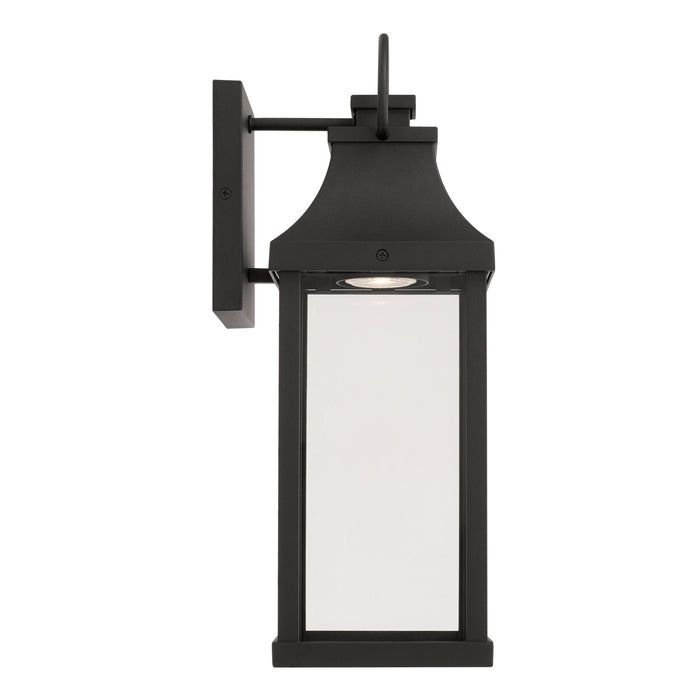Capital Lighting 946411BK-GL One Light Outdoor Wall Lantern, Black