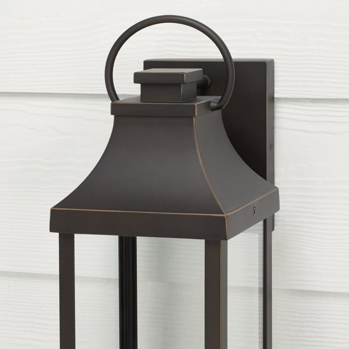 Capital Lighting 946411OZ-GL One Light Outdoor Wall Lantern, Oiled Bronze
