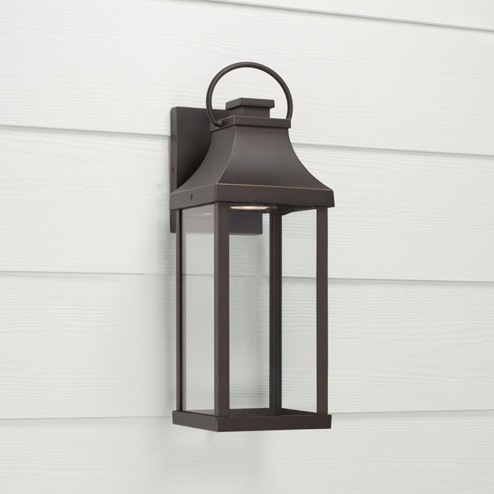 Capital Lighting 946411OZ-GL One Light Outdoor Wall Lantern, Oiled Bronze