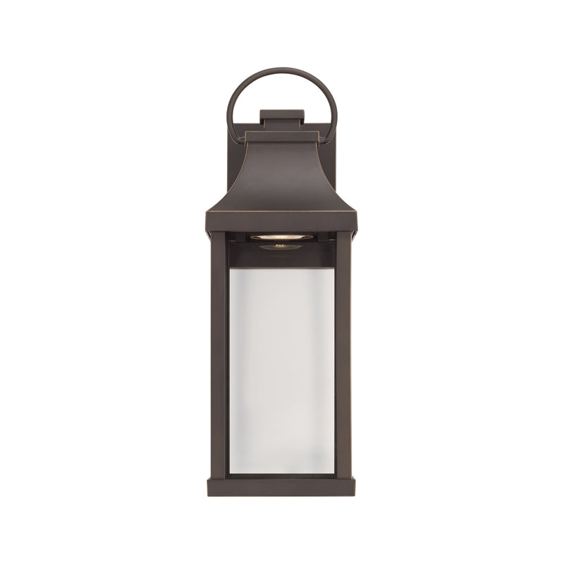 Capital Lighting 946411OZ-GL One Light Outdoor Wall Lantern, Oiled Bronze