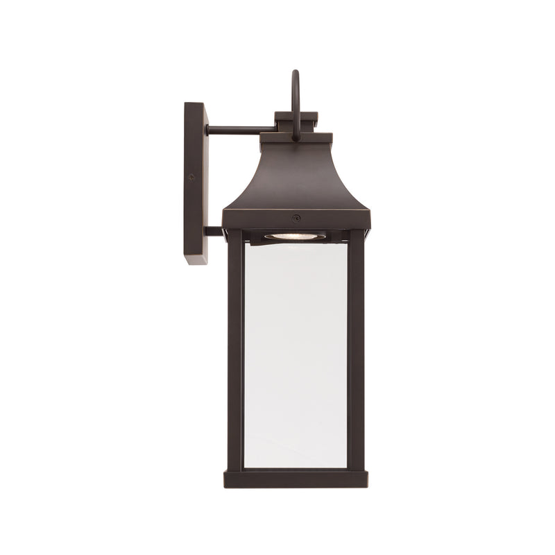 Capital Lighting 946411OZ-GL One Light Outdoor Wall Lantern, Oiled Bronze