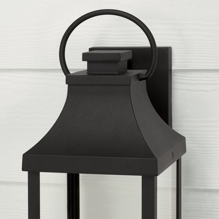Capital Lighting 946421BK-GL One Light Outdoor Wall Lantern, Black