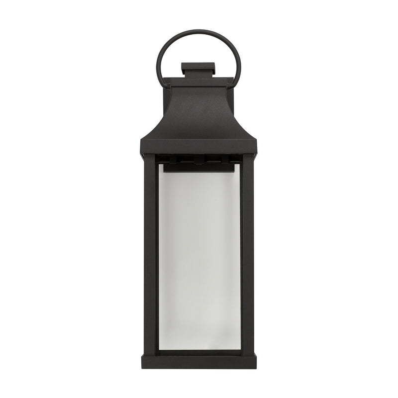 Capital Lighting 946421BK-GL One Light Outdoor Wall Lantern, Black