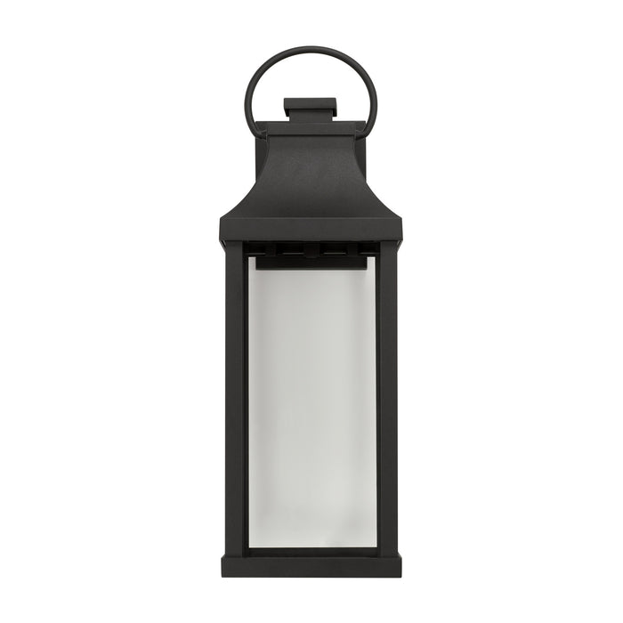 Capital Lighting 946421BK-GL One Light Outdoor Wall Lantern, Black