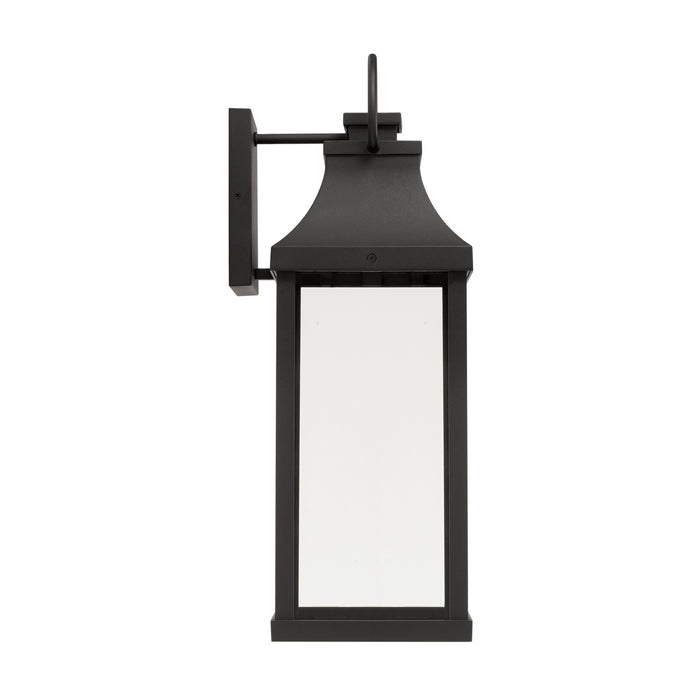 Capital Lighting 946421BK-GL One Light Outdoor Wall Lantern, Black