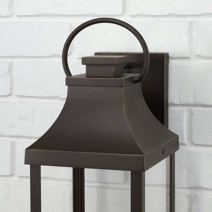 Capital Lighting 946421OZ-GL One Light Outdoor Wall Lantern, Oiled Bronze