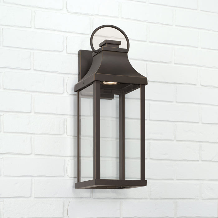 Capital Lighting 946421OZ-GL One Light Outdoor Wall Lantern, Oiled Bronze