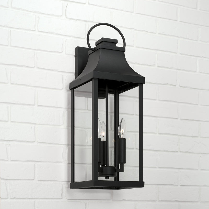 Capital Lighting 946431BK Three Light Outdoor Wall Lantern, Black