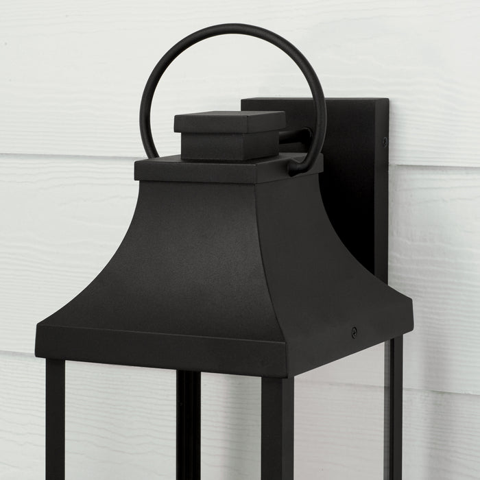 Capital Lighting 946431BK-GL One Light Outdoor Wall Lantern, Black