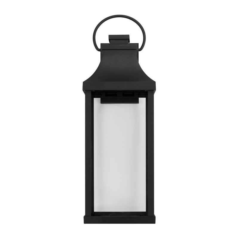 Capital Lighting 946431BK-GL One Light Outdoor Wall Lantern, Black