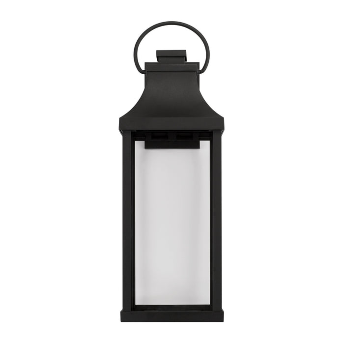 Capital Lighting 946431BK-GL One Light Outdoor Wall Lantern, Black