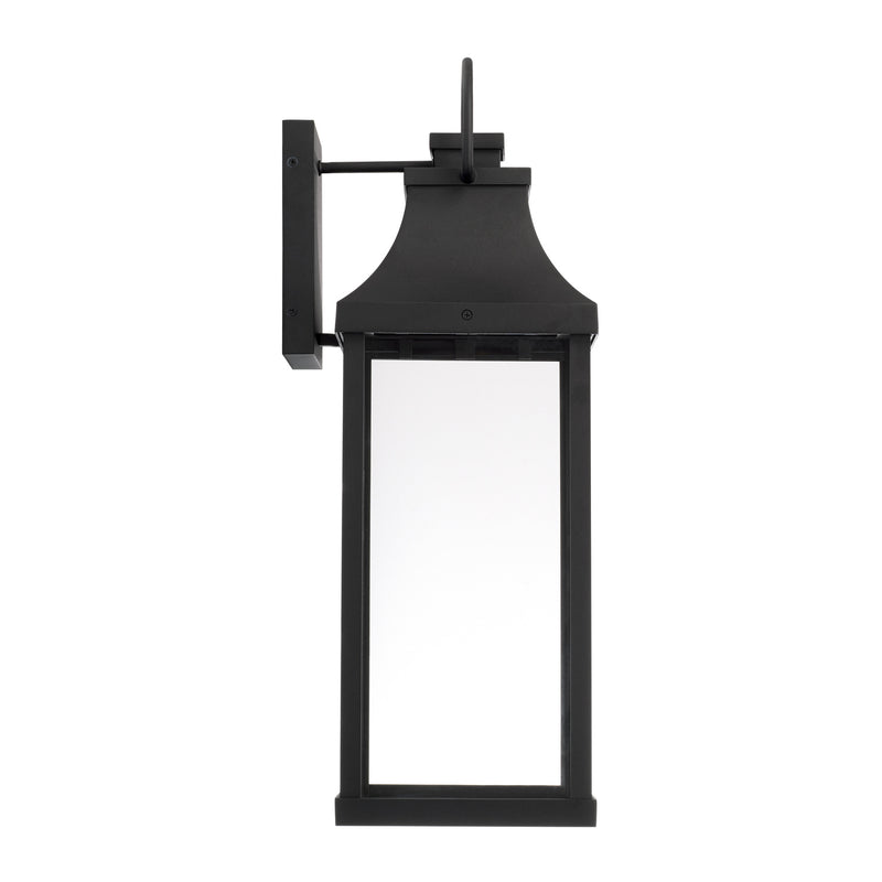 Capital Lighting 946431BK-GL One Light Outdoor Wall Lantern, Black