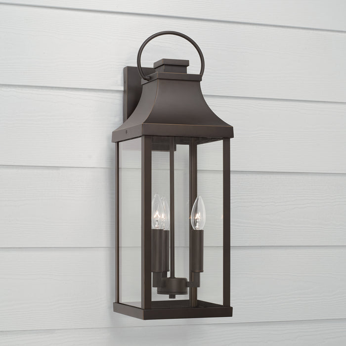 Capital Lighting 946431OZ Three Light Outdoor Wall Lantern, Oiled Bronze