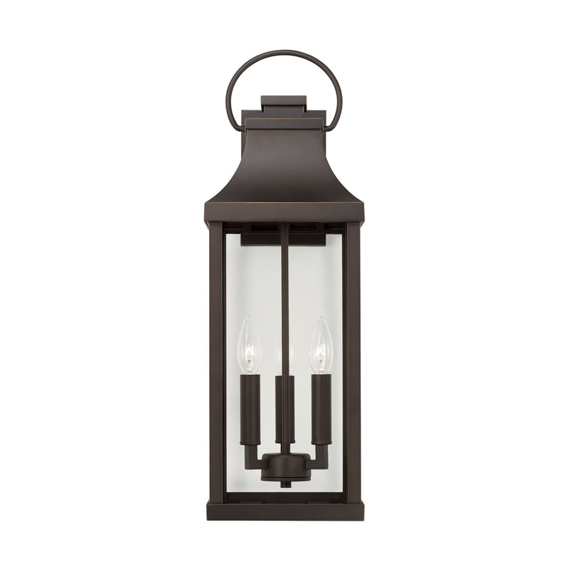 Capital Lighting 946431OZ Three Light Outdoor Wall Lantern, Oiled Bronze