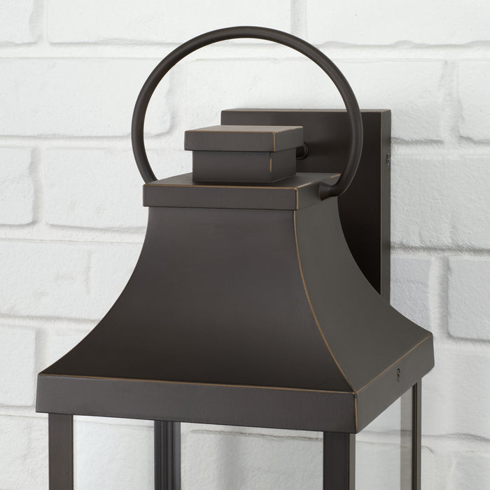 Capital Lighting 946431OZ-GL One Light Outdoor Wall Lantern, Oiled Bronze