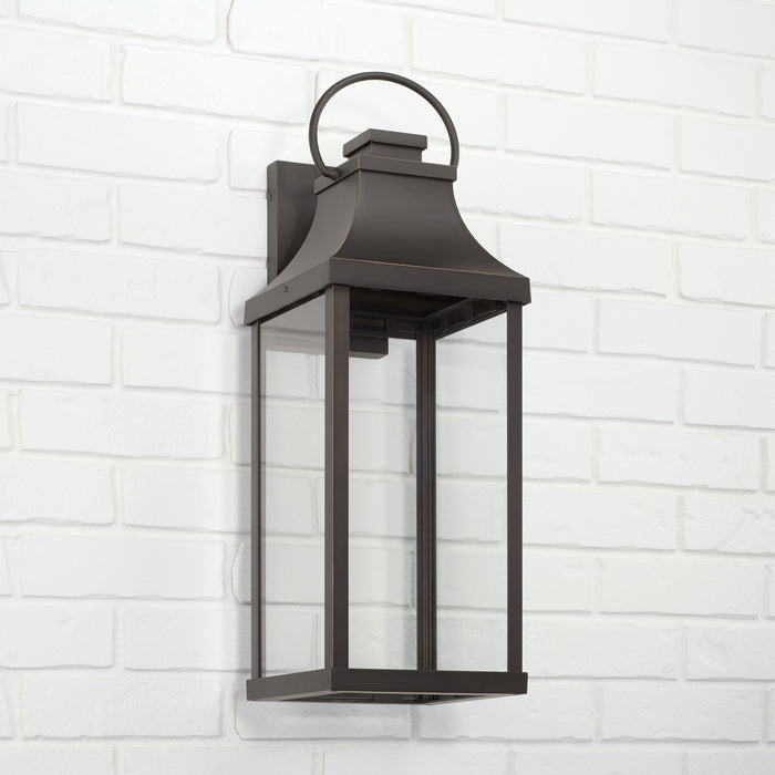 Capital Lighting 946431OZ-GL One Light Outdoor Wall Lantern, Oiled Bronze