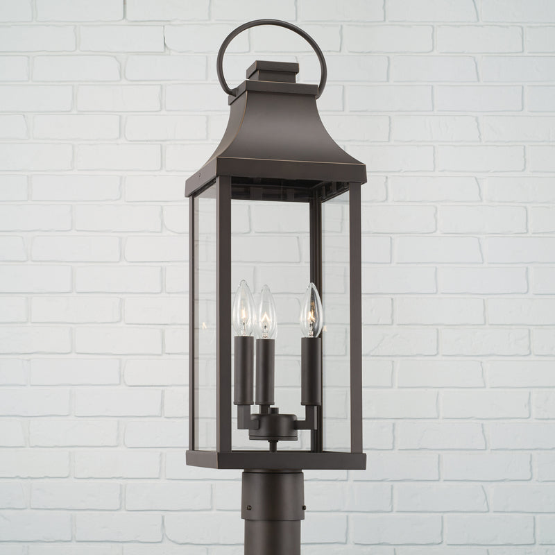 Capital Lighting 946432OZ Three Light Outdoor Post Lantern, Oiled Bronze