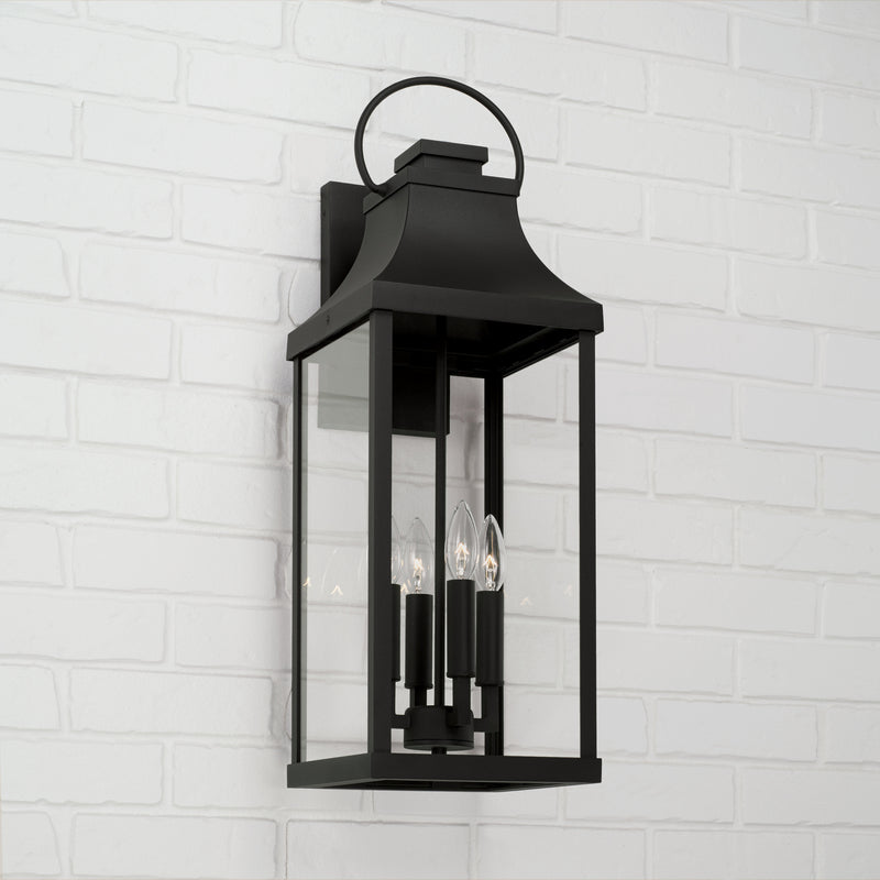 Capital Lighting 946441BK Four Light Outdoor Wall Lantern, Black