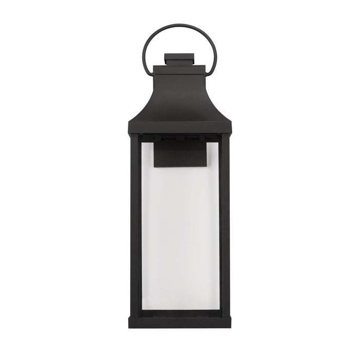 Capital Lighting 946441BK-GL One Light Outdoor Wall Lantern, Black