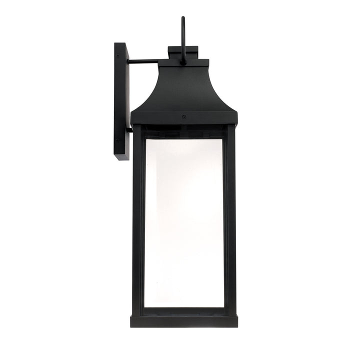 Capital Lighting 946441BK-GL One Light Outdoor Wall Lantern, Black