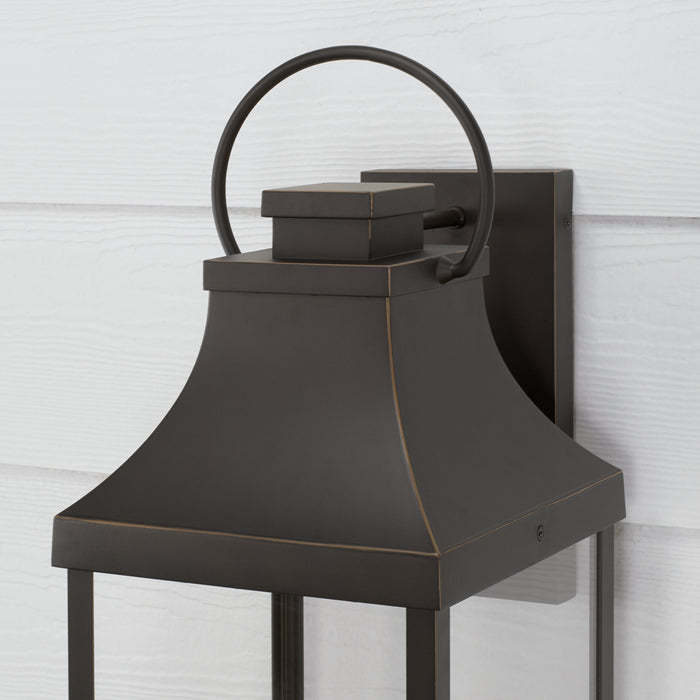 Capital Lighting 946441OZ-GL One Light Outdoor Wall Lantern, Oiled Bronze