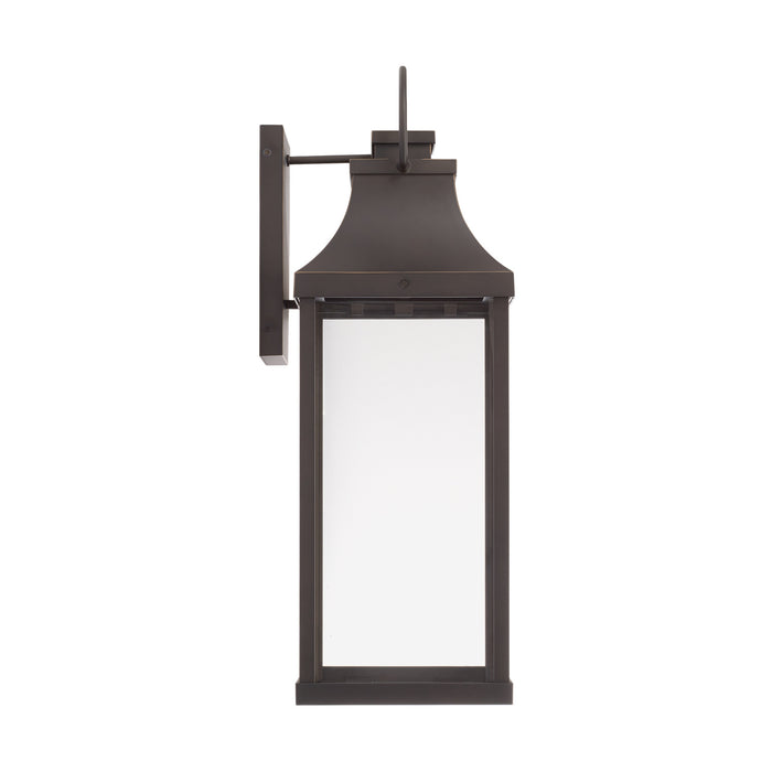 Capital Lighting 946441OZ-GL One Light Outdoor Wall Lantern, Oiled Bronze