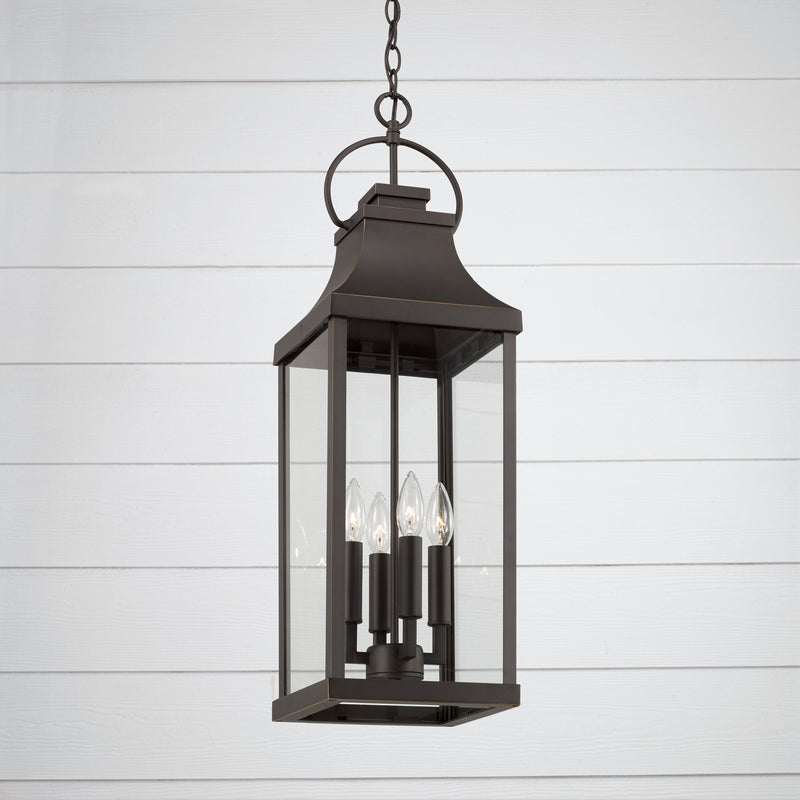 Capital Lighting 946442OZ Four Light Outdoor Hanging Lantern, Oiled Bronze