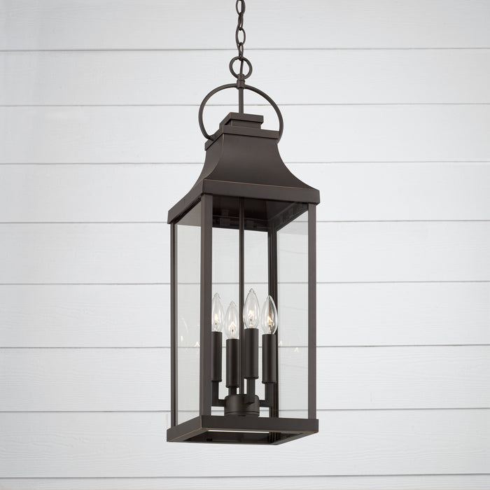 Capital Lighting 946442OZ Four Light Outdoor Hanging Lantern, Oiled Bronze