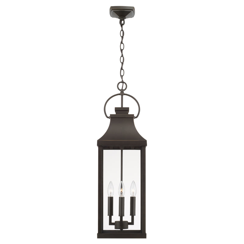 Capital Lighting 946442OZ Four Light Outdoor Hanging Lantern, Oiled Bronze
