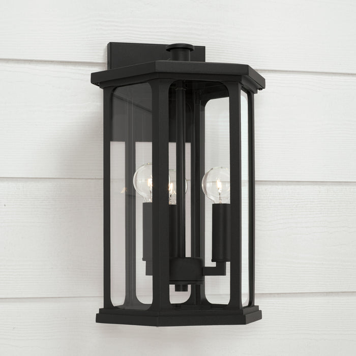 Capital Lighting 946631BK Three Light Outdoor Wall Lantern, Black