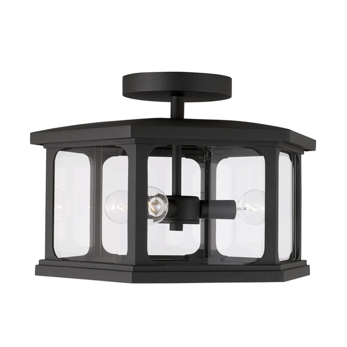 Capital Lighting 946632BK Three Light Outdoor Semi Flush Mount, Black