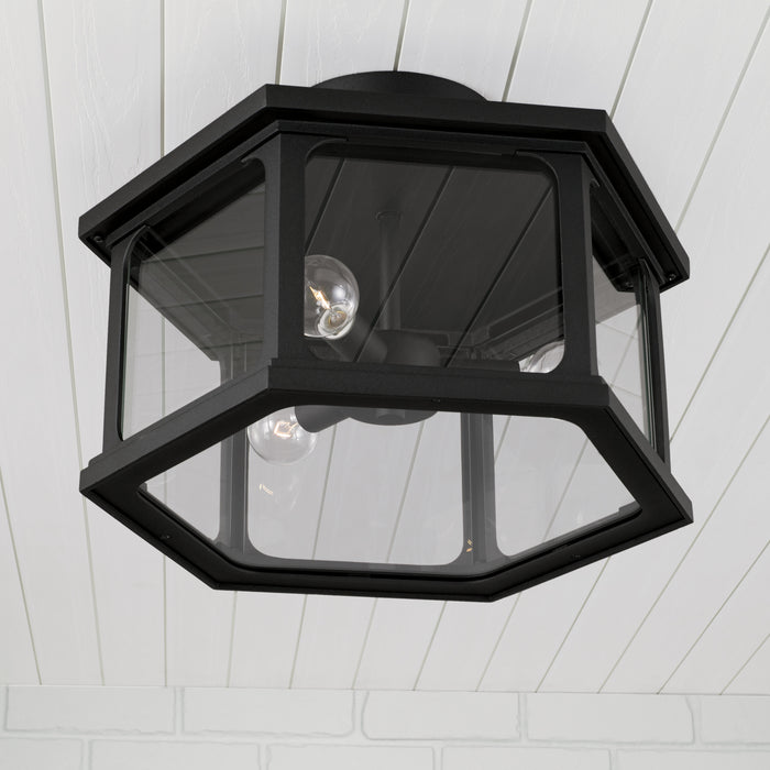 Capital Lighting 946632BK Three Light Outdoor Semi Flush Mount, Black