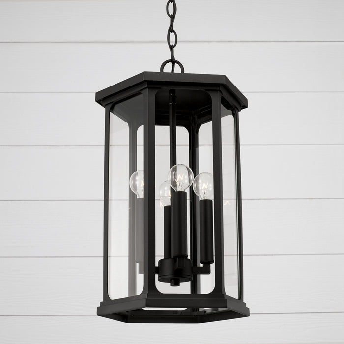 Capital Lighting 946642BK Four Light Outdoor Hanging Lantern, Black
