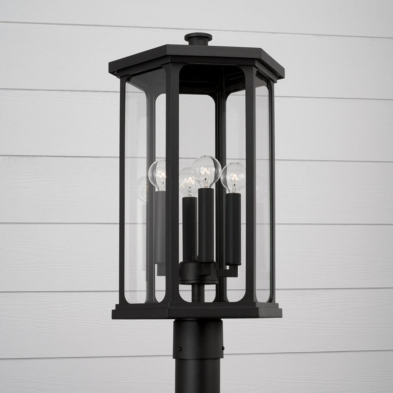 Capital Lighting 946643BK Four Light Outdoor Post Lantern, Black