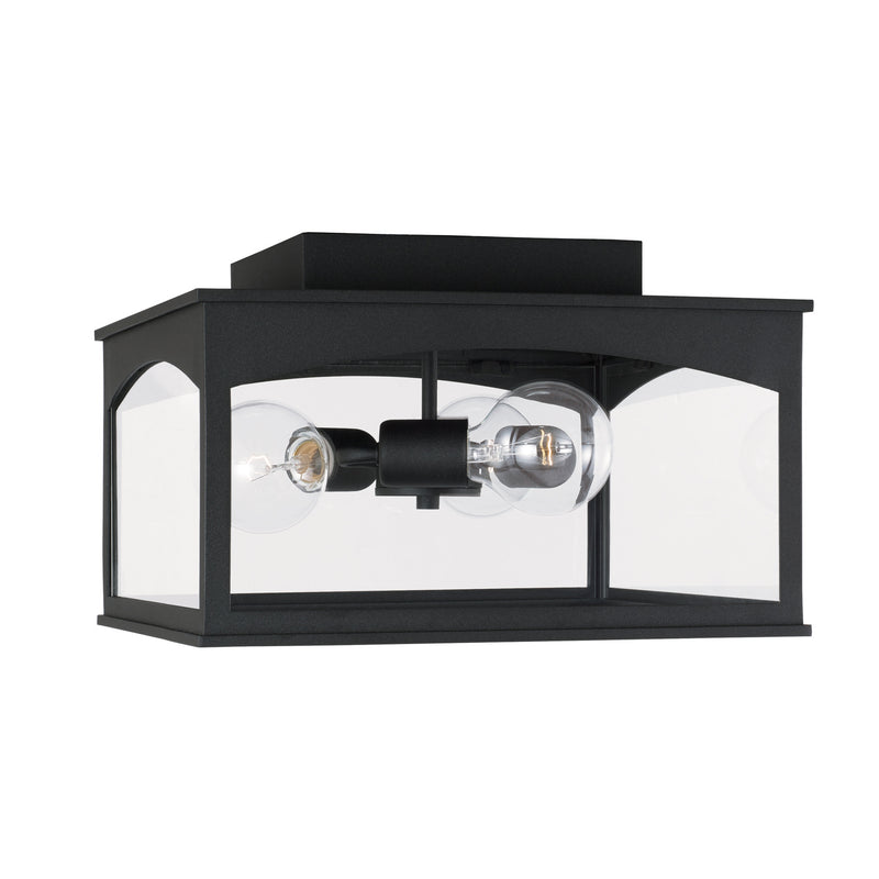 Capital Lighting 946731BK Three Light Outdoor Flush Mount, Black