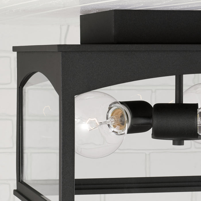 Capital Lighting 946731BK Three Light Outdoor Flush Mount, Black