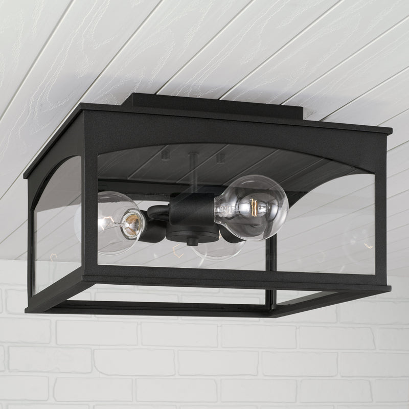 Capital Lighting 946731BK Three Light Outdoor Flush Mount, Black