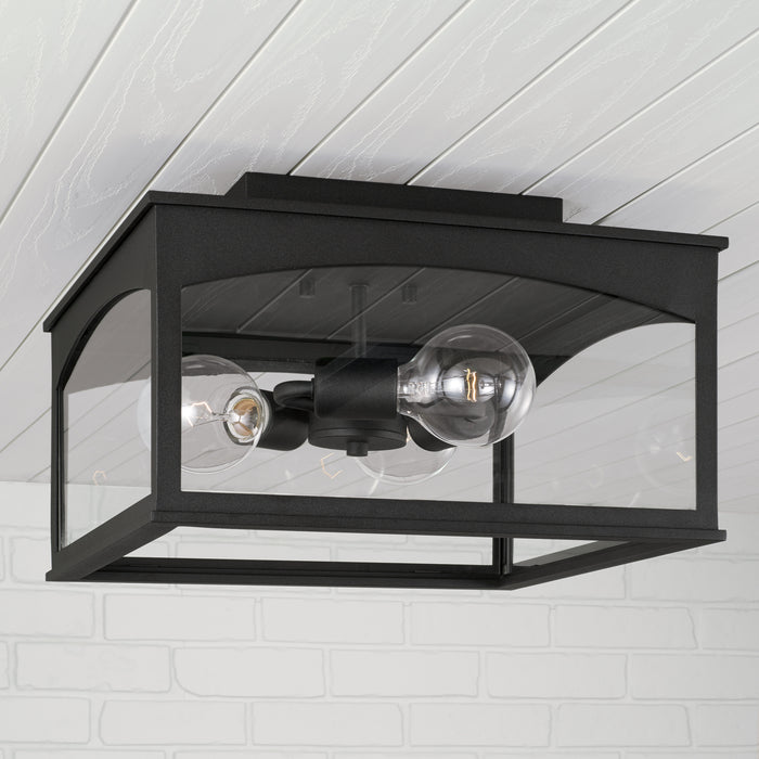 Capital Lighting 946731BK Three Light Outdoor Flush Mount, Black