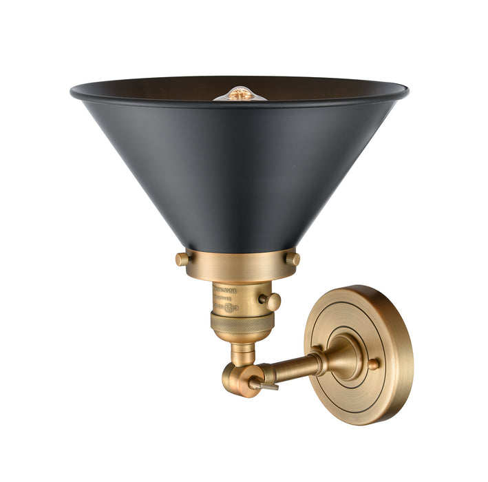 Innovations 203SW-BB-M10-BK One Light Wall Sconce, Brushed Brass