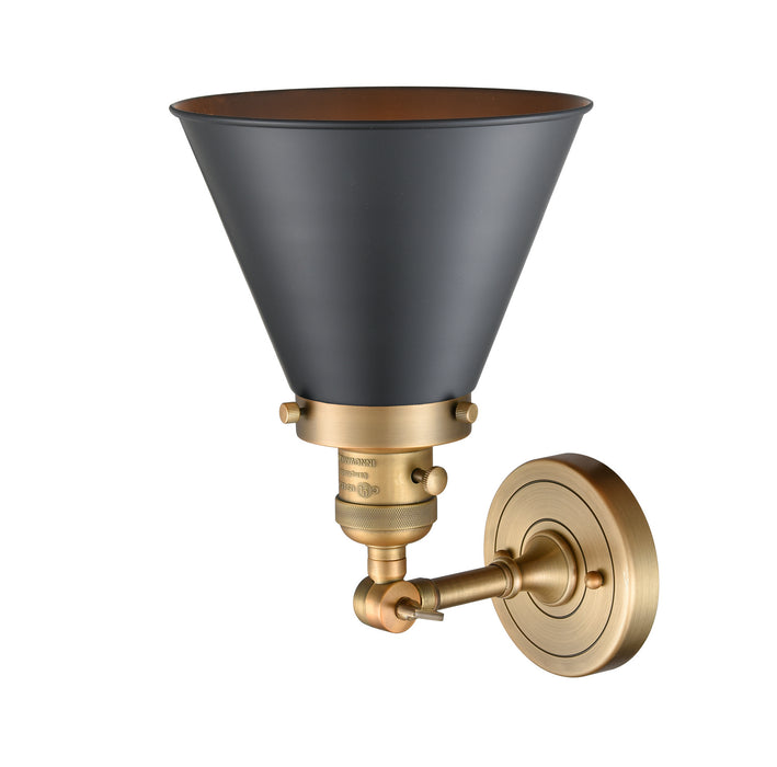 Innovations 203SW-BB-M13-BK One Light Wall Sconce, Brushed Brass