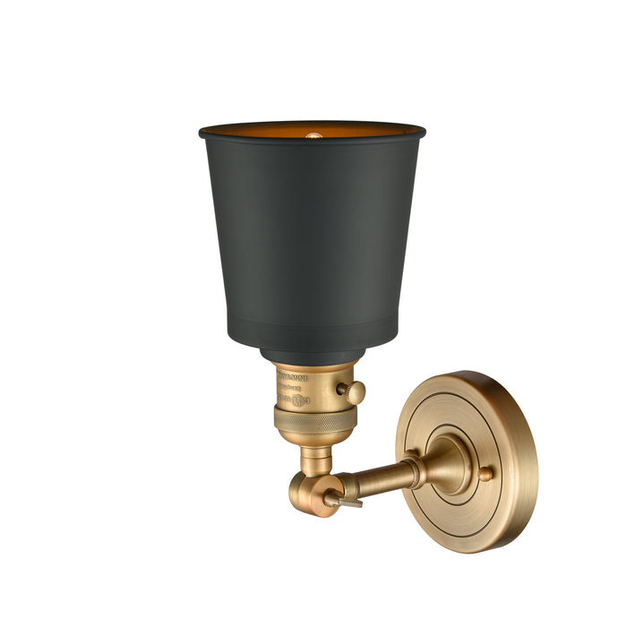 Innovations 203SW-BB-M9-BK One Light Wall Sconce, Brushed Brass